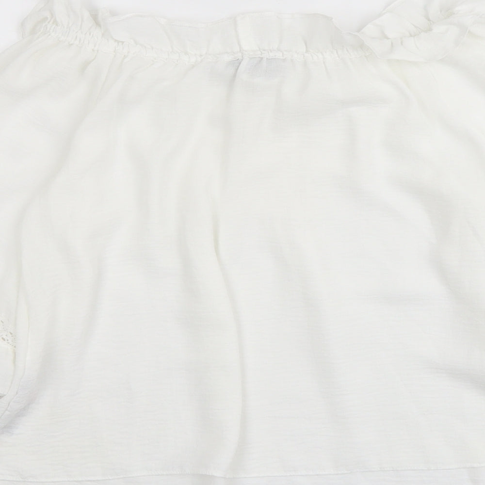 Womens UK Size 6 New Look White Basic Blouse