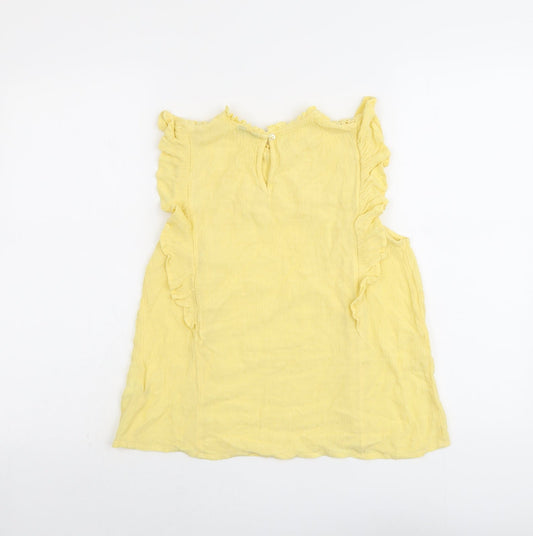 Womens UK Size 12 M&Co Yellow Basic Tank