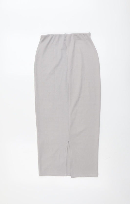 Miss Selfridge Womens Grey Polyester A-Line Skirt Size 6