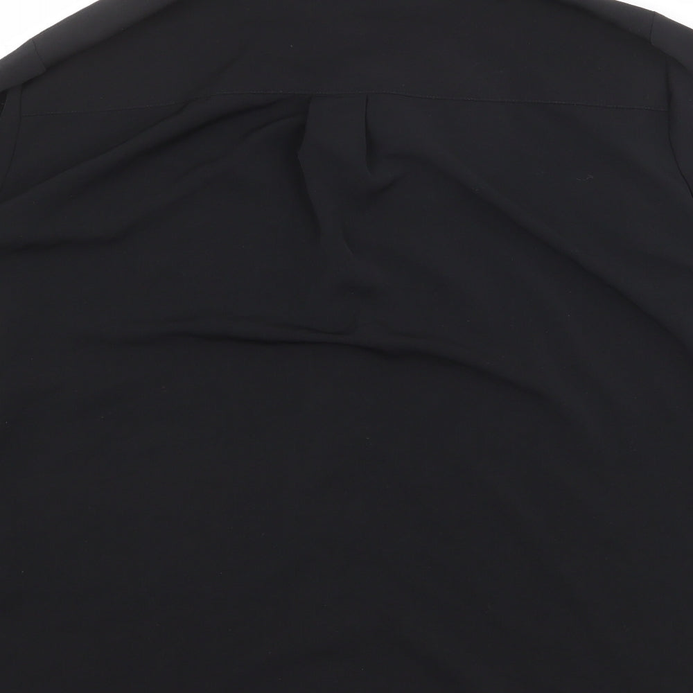 Womens UK Size 10 H&M Black Basic Button-Up