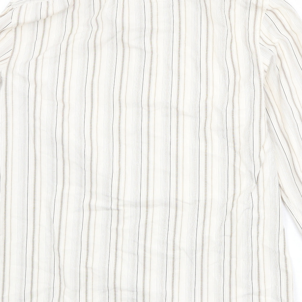 Mens UK Size L French Connection Beige Button-Up Long Sleeve Casual Shirt