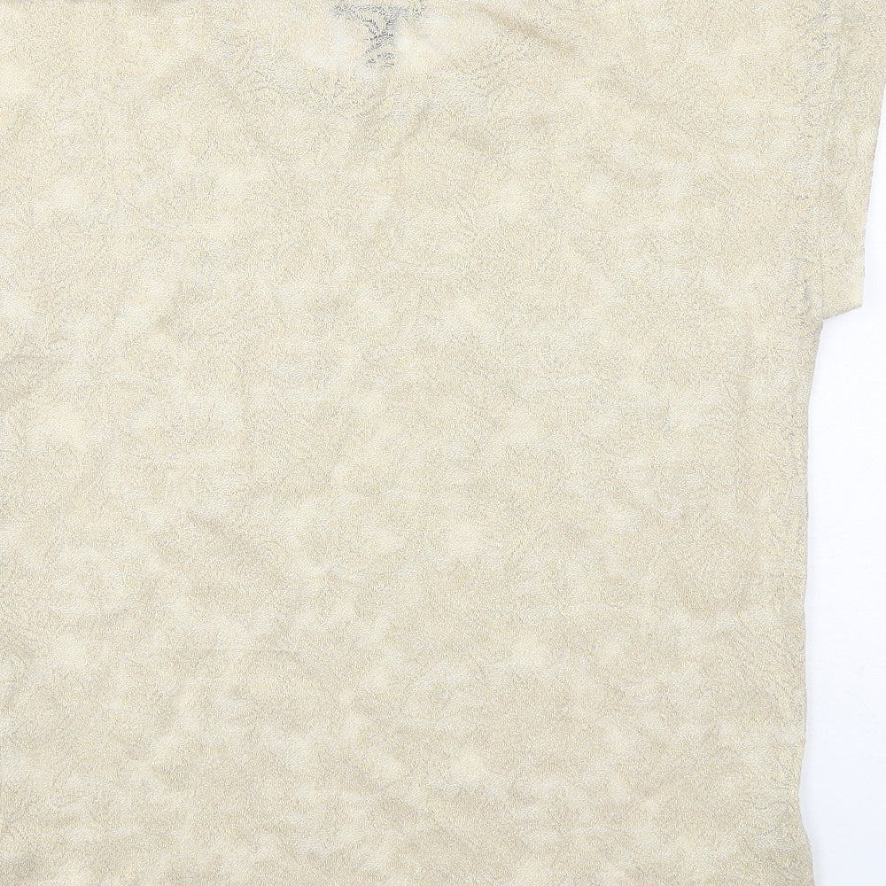 Womens UK Size S Mango Gold Basic Blouse
