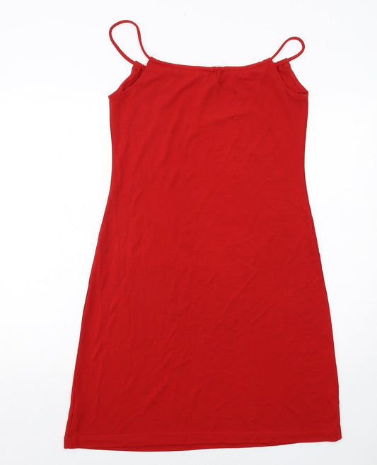 Gap Womens Red Polyester Tank Dress Size M Round Neck Pullover