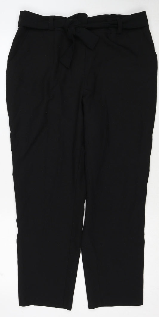 Womens UK Size 14 Dorothy Perkins Regular Fit Black Trousers