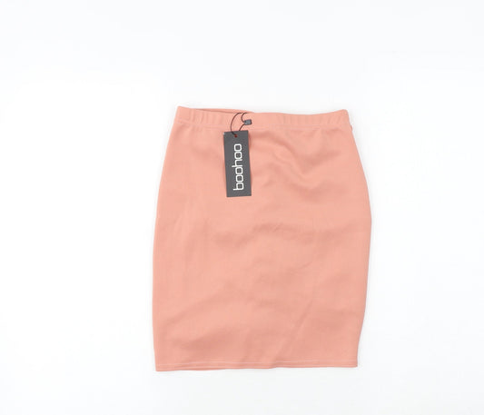Boohoo Womens Pink Polyester Bandage Skirt Size 8