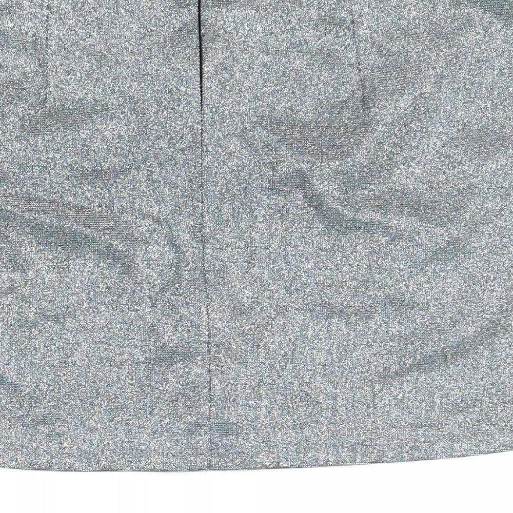 Pins & Needles Womens Silver Polyester A-Line Skirt Size S Zip