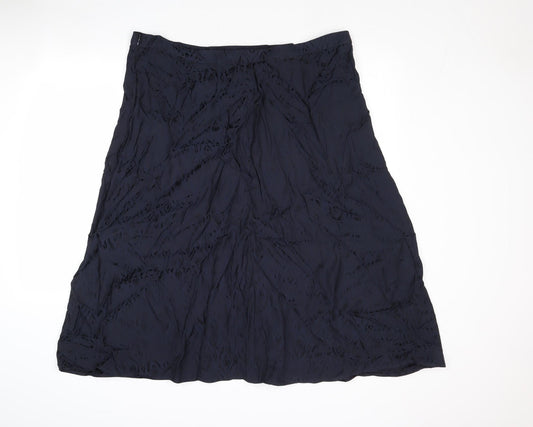 Marks and Spencer Womens Blue Polyester Swing Skirt Size 20 Zip