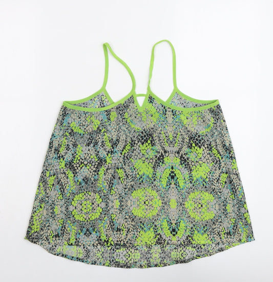 Womens UK Size 10 Butterfly Green Camisole Tank
