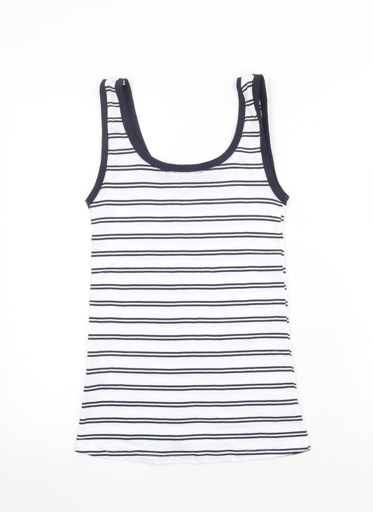Womens UK Size 8 Marks and Spencer White Basic Tank