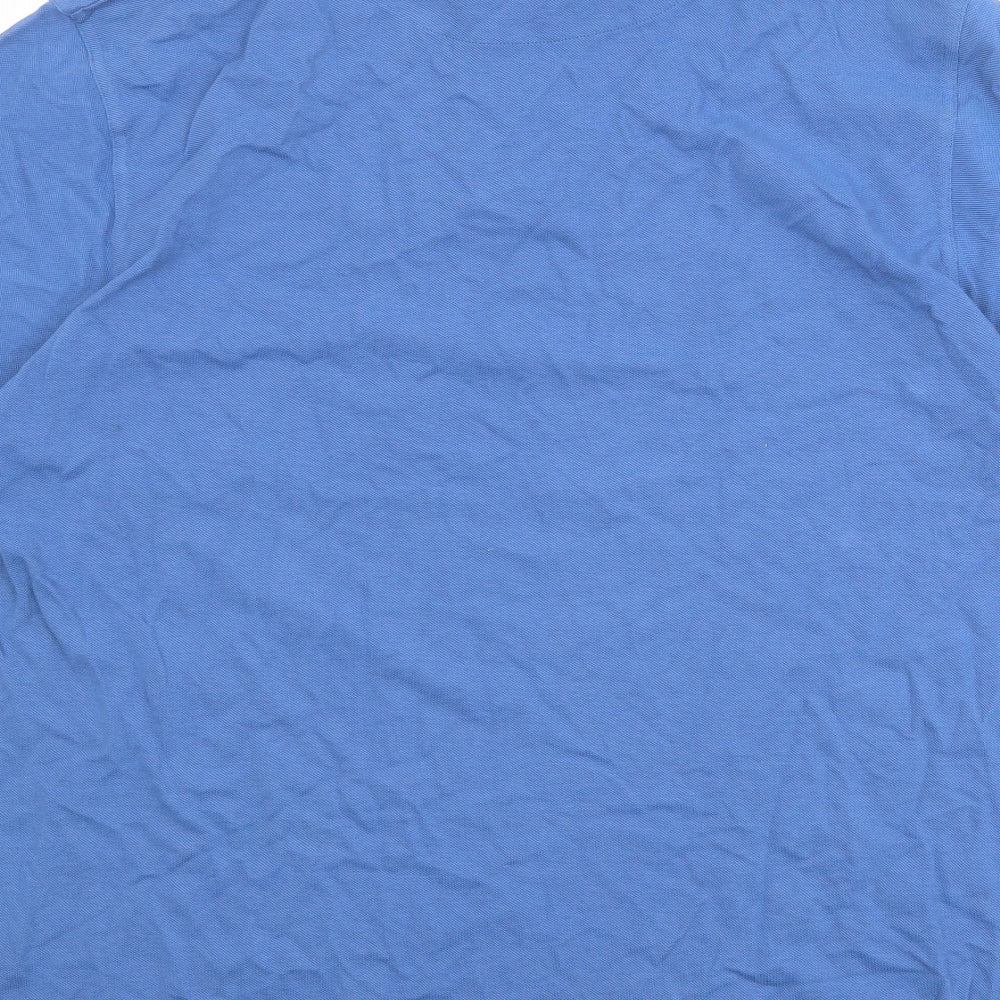 Brook Taverner Mens Blue 100% Cotton Polo Size XL Collared Button