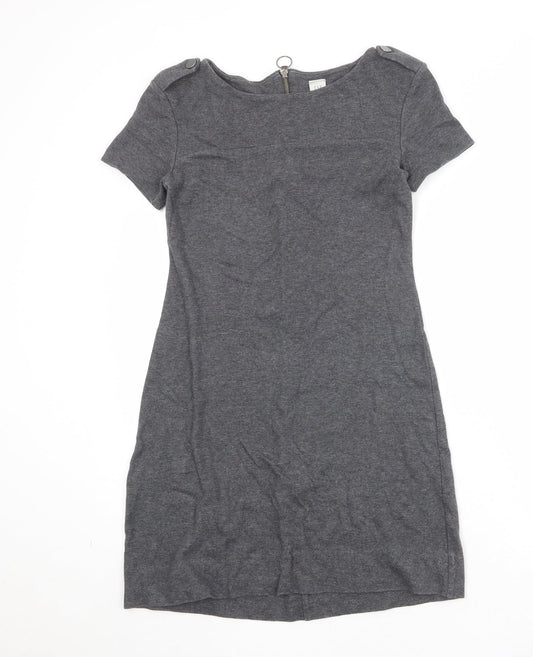 Gap Womens Grey 100% Cotton Shift Size XS Round Neck Zip