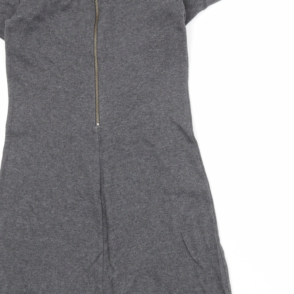 Gap Womens Grey 100% Cotton Shift Size XS Round Neck Zip