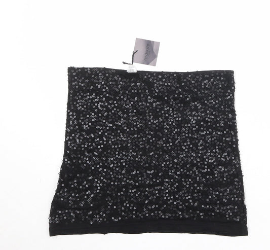 La Redoute Womens Black Viscose Bandage Skirt Size 10 Zip