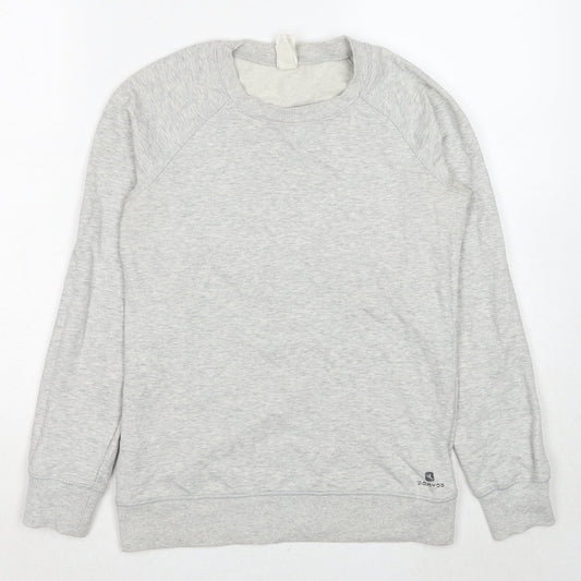 Decathlon Womens Grey Cotton Pullover Sweatshirt Size XS Pullover