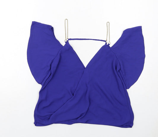 Womens UK Size 8 New Look Blue Basic Blouse
