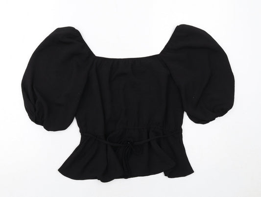 Womens UK Size 10 New Look Black Basic Blouse