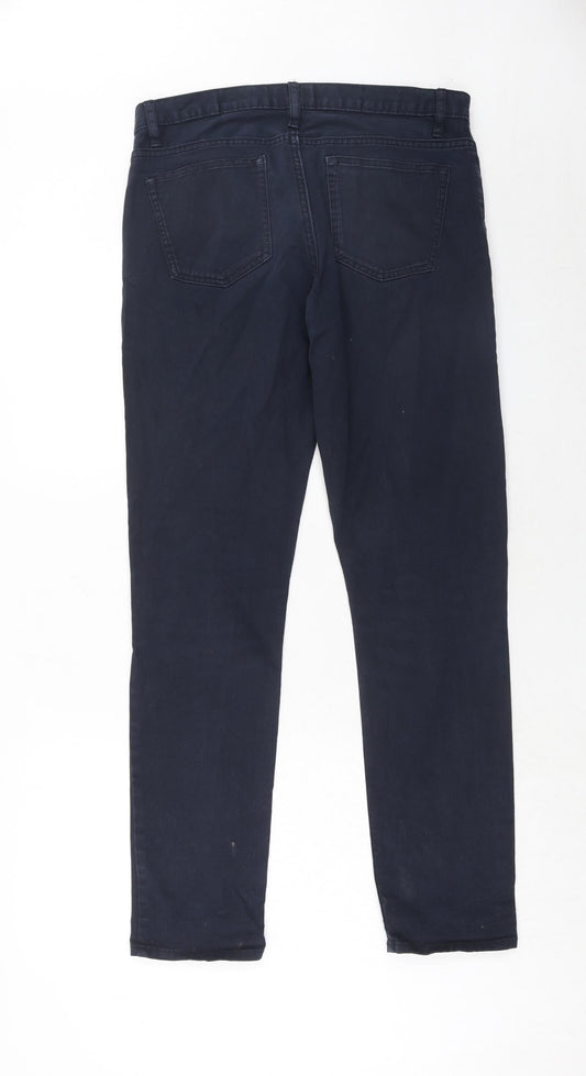 H&M Mens Blue Cotton Straight Jeans Size 31 in Slim Zip