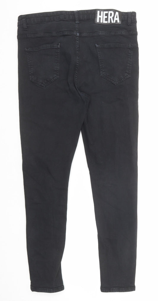 Hera Mens Black Cotton Skinny Jeans Size 30 in Regular Zip