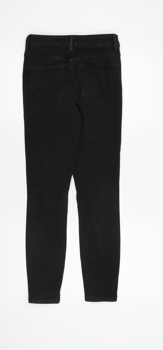 ASOS Womens Black Cotton Skinny Jeans Size 24 in Regular Zip