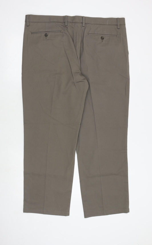 Amazon Mens Grey Cotton Dress Pants Trousers Size 40 in Extra-Slim Zip