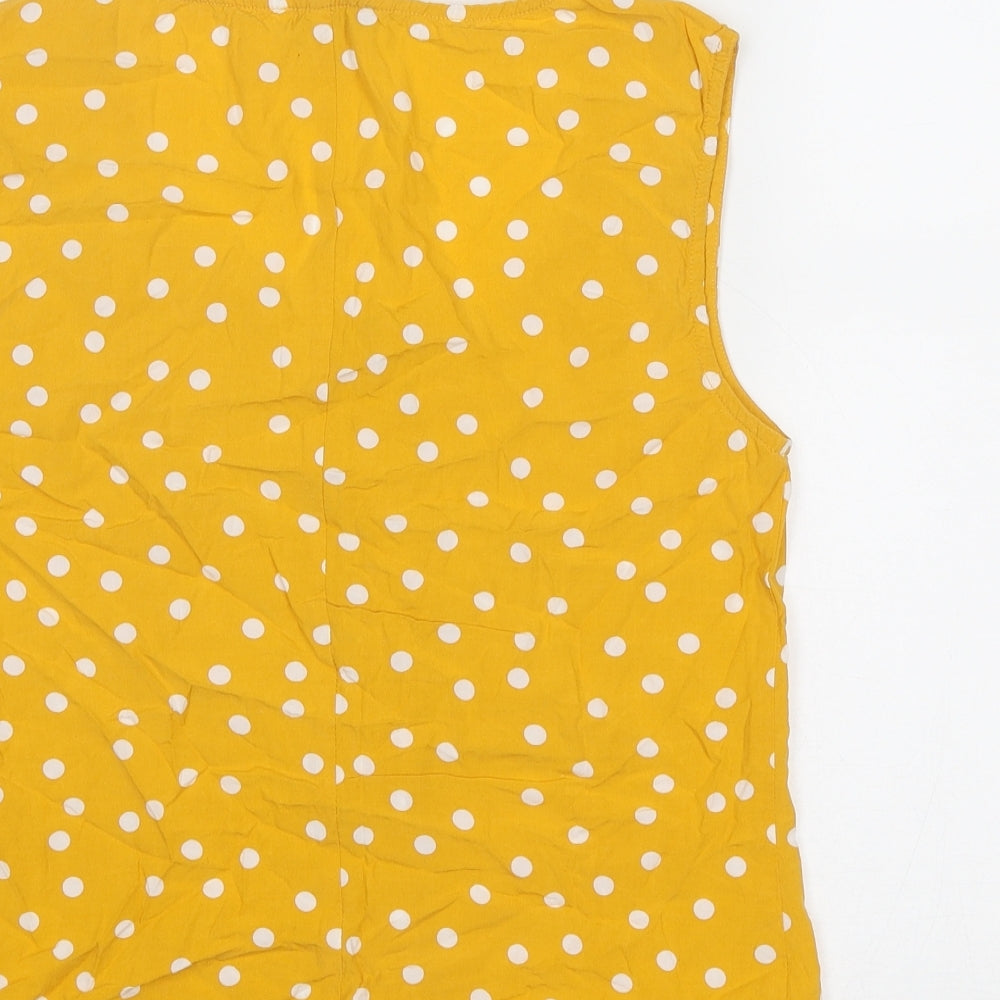 Womens UK Size 10 Warehouse Yellow Basic Button-Up