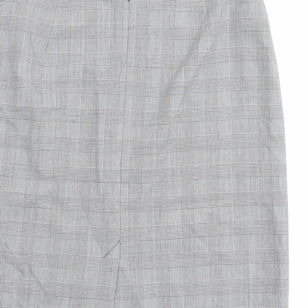 Betty Barclay Womens Grey Plaid Polyester Straight & Pencil Skirt Size 32 in Zip