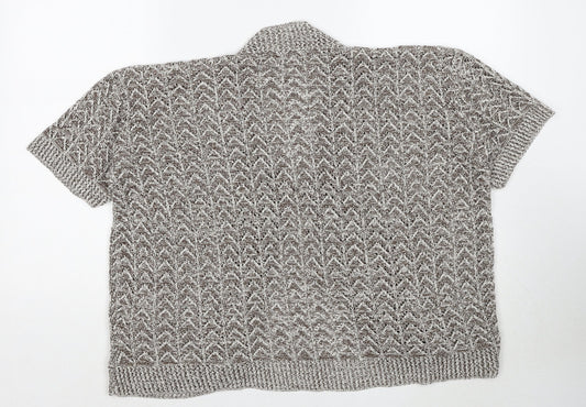 Gazelle Womens Beige V-Neck Polyester Pullover Jumper Size 2XL