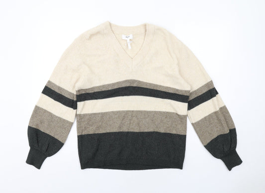 Womens UK Size S OBJECT Beige Pullover Jumper