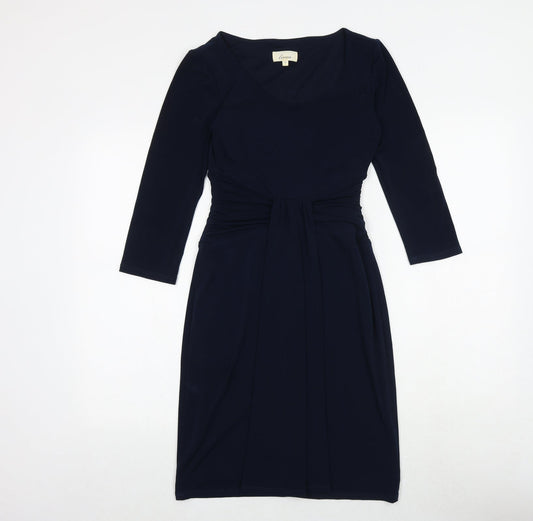 Additional front view of Linea women’s blue polyester sheath, size UK 8, v-neck tie