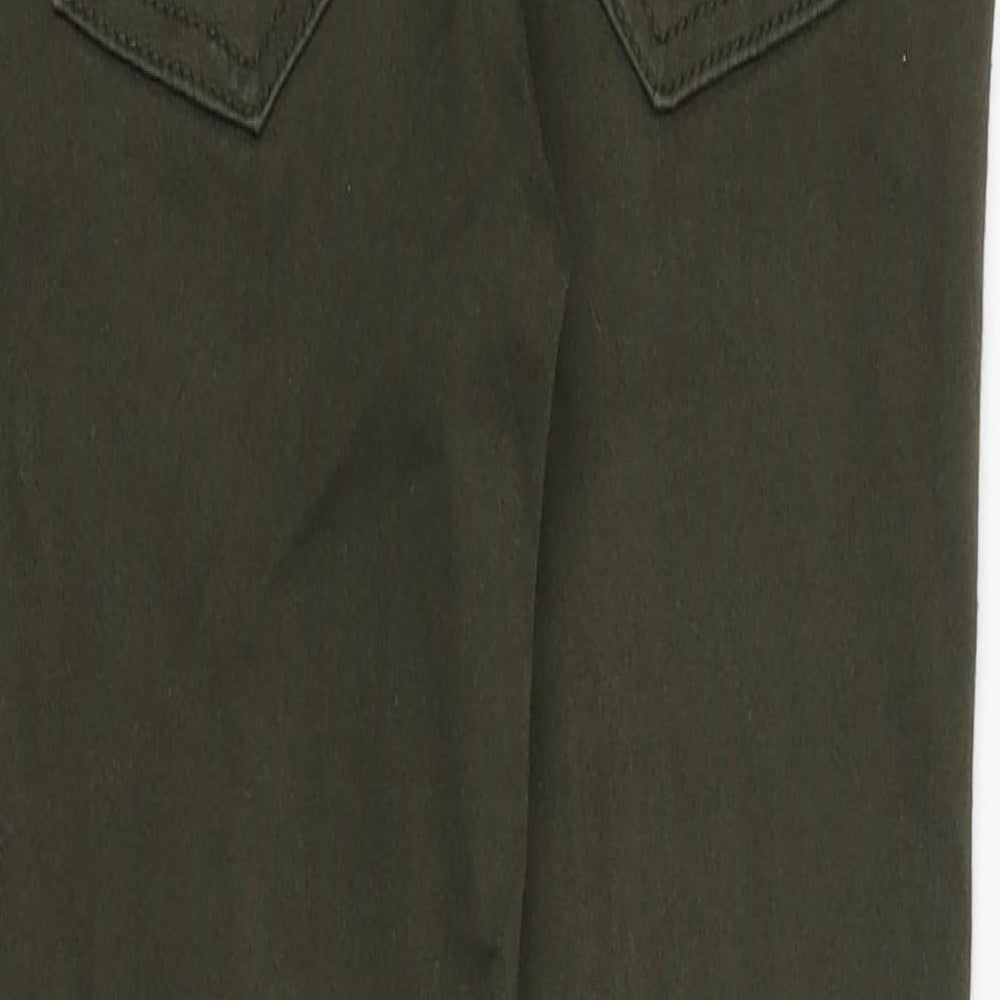 New Look Womens Green Cotton Skinny Jeans Size 6 Slim Zip