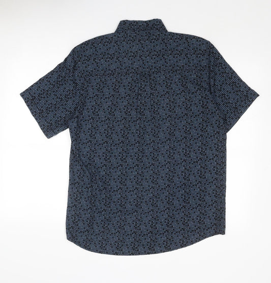 Mens UK Size M Mackays Blue Button-Up Short Sleeve Casual Shirt