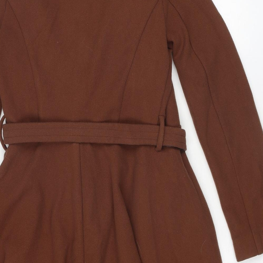 Womens UK Size XS Oasis Brown Overcoat