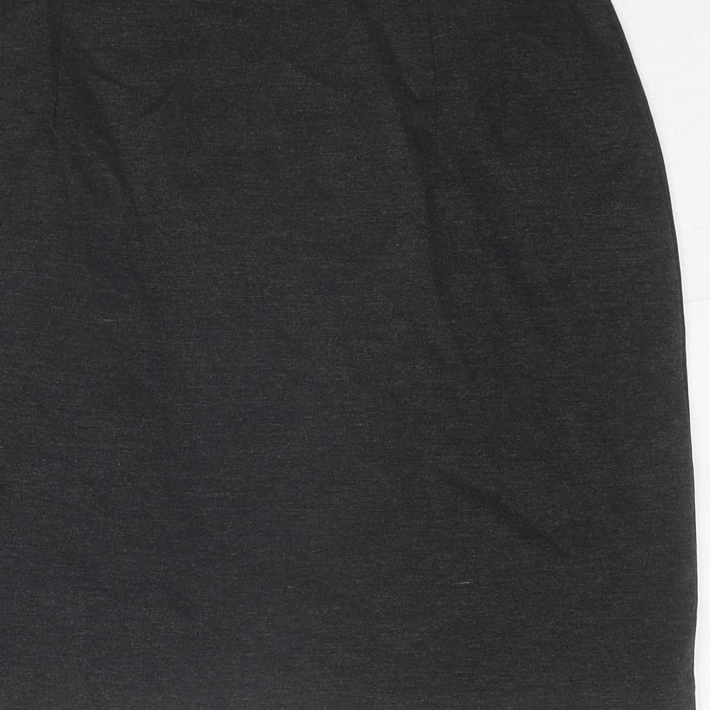Marks and Spencer Womens Grey Polyester A-Line Skirt Size 10