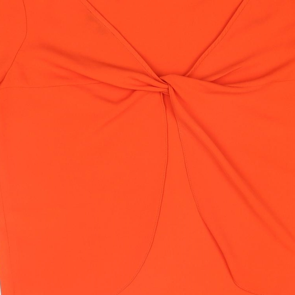 Womens UK Size 8 Warehouse Orange Basic Blouse