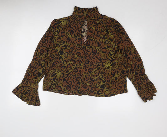 Womens UK Size S H&M Brown Basic Blouse