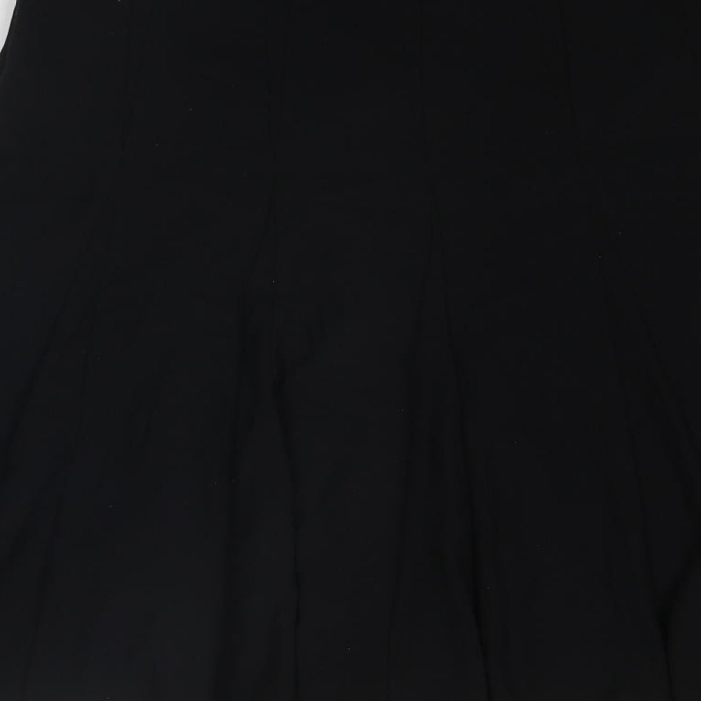 Marks and Spencer Womens Black Polyester Swing Skirt Size 36 in Zip