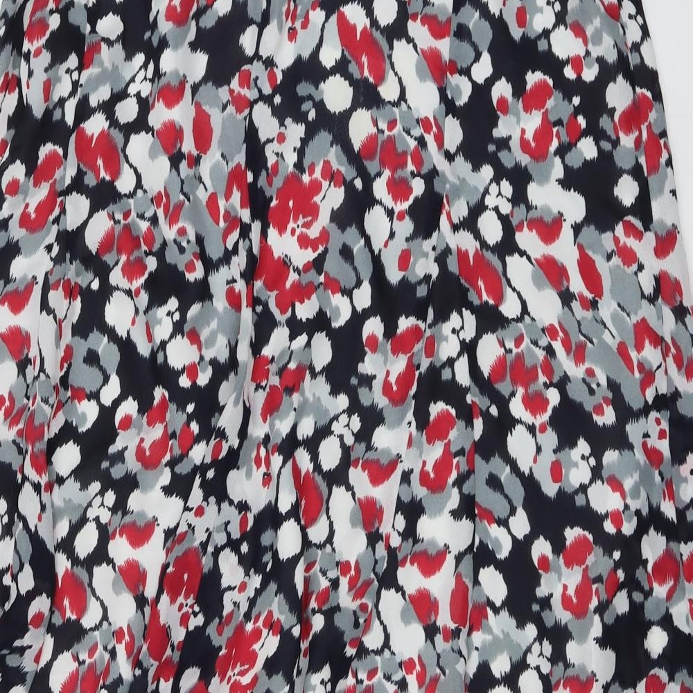 Brand and care label for Oscar B. women’s multicoloured geometric polyester swing skirt, size UK 20, zip