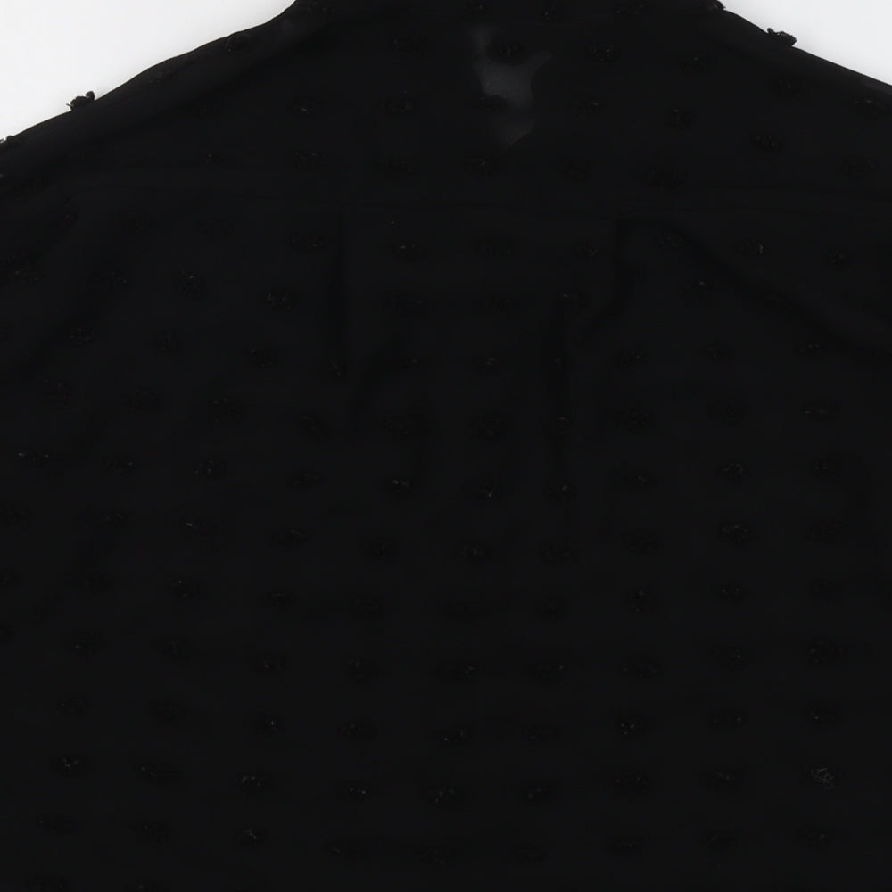 Womens UK Size XS Zara Black Basic Button-Up