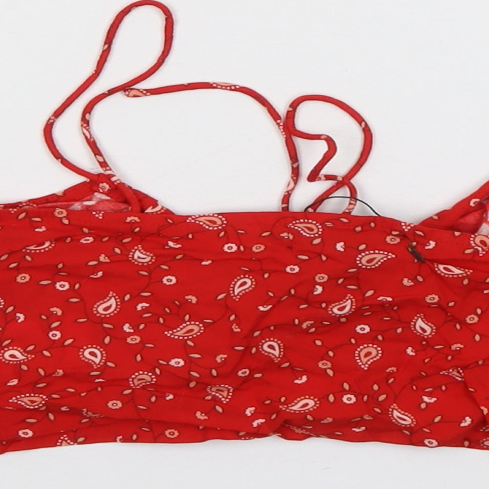 Womens UK Size XS Motel Red Cropped Tank
