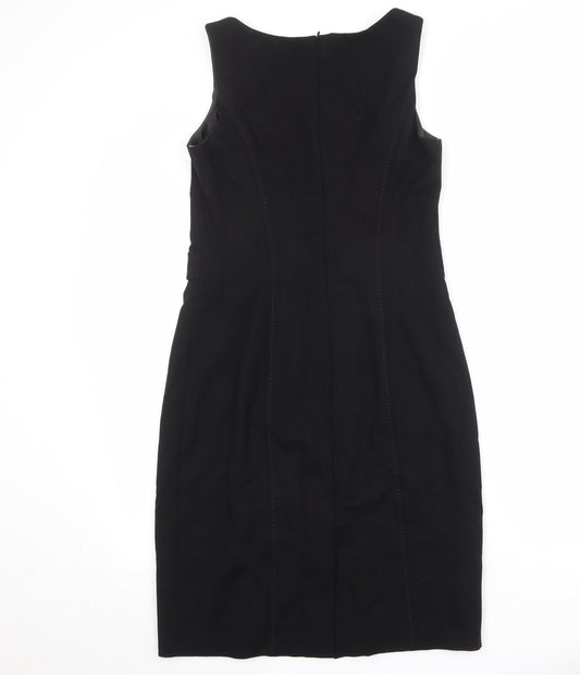 Gerry Weber Womens Black Viscose A-Line Size 10 Round Neck Zip