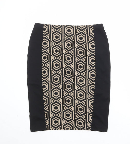 Principles Womens Black Geometric Polyester Straight & Pencil Skirt Size 12