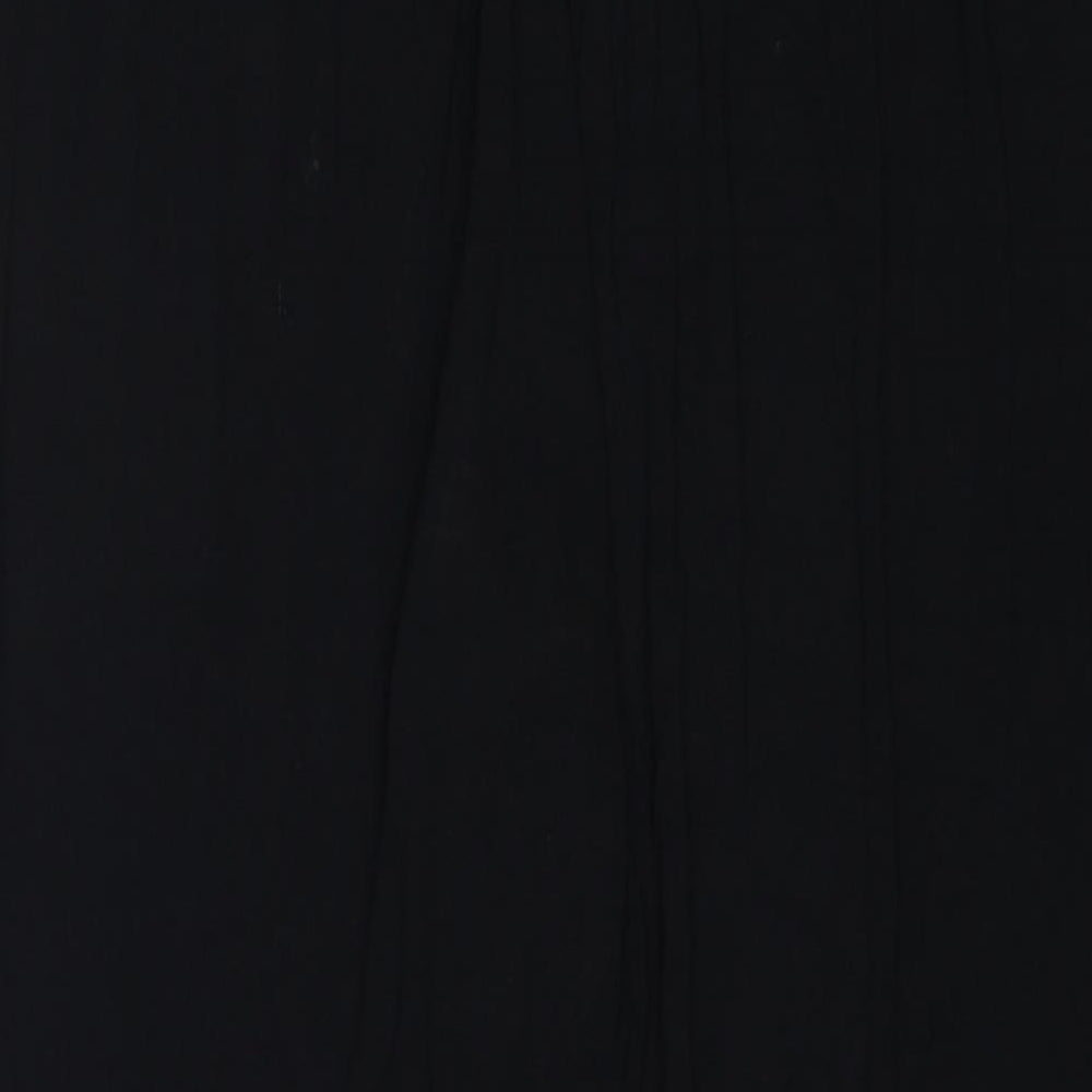 Marks and Spencer Womens Black Viscose Trousers Size 10 Regular