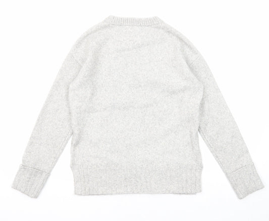 Marks and Spencer Womens Grey Crew Neck Polyester Pullover Jumper Size XS - Textured