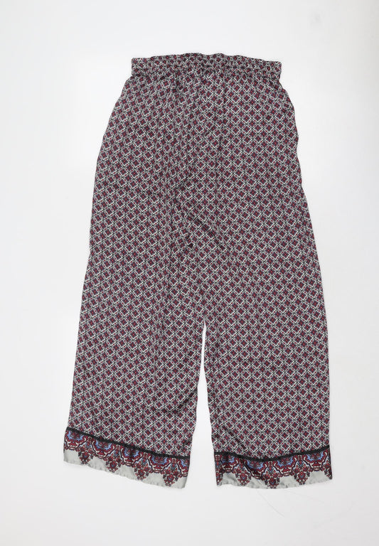 Topshop Womens Multicoloured Geometric Polyester Trousers Size 26 in Regular