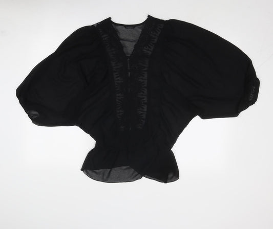 Womens UK Size 12 M&Co Black Basic Blouse