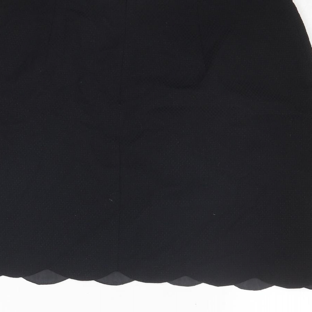 Oasis Womens Black Polyester A-Line Skirt Size 10 Zip