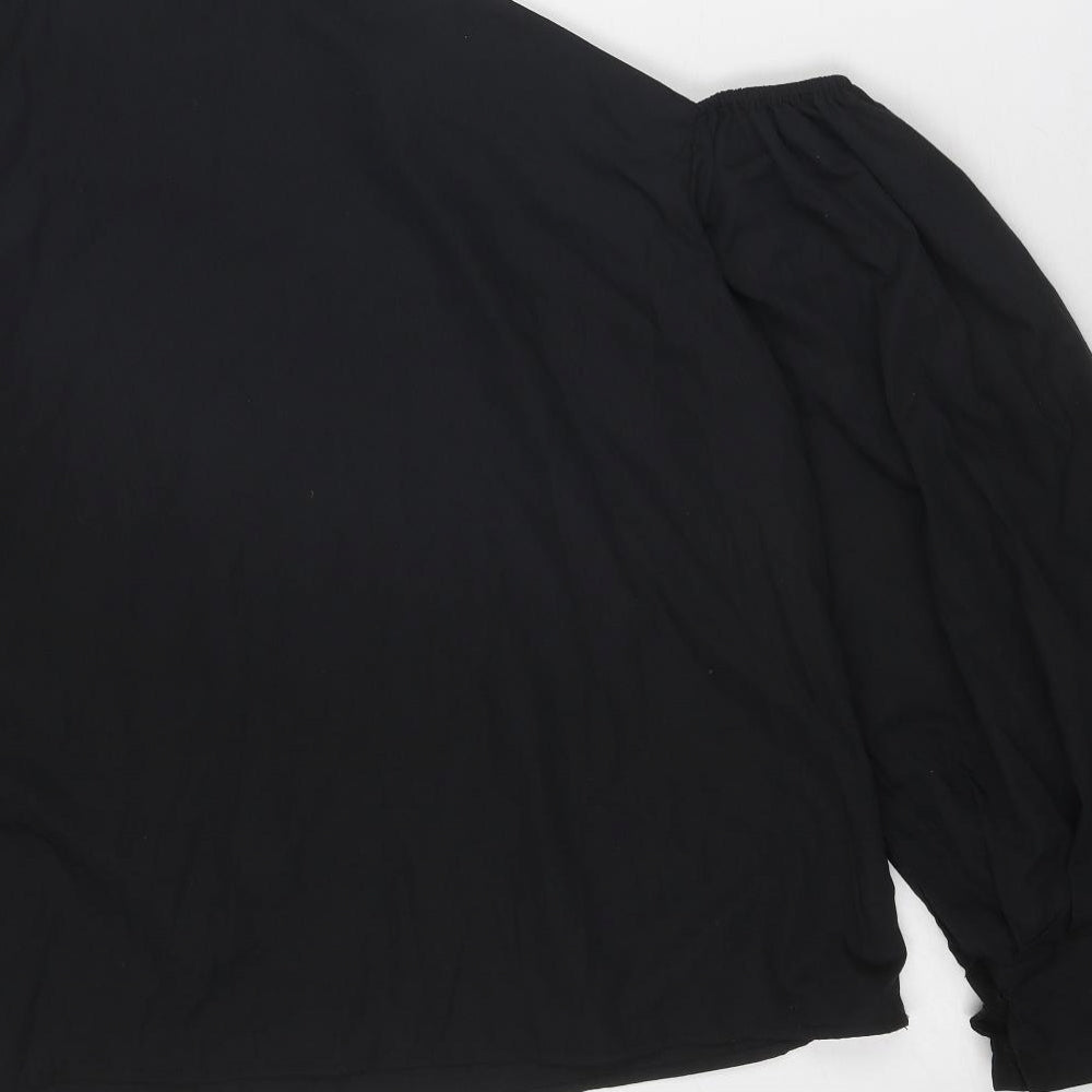 Womens UK Size 4XL Celmia Black Basic Blouse