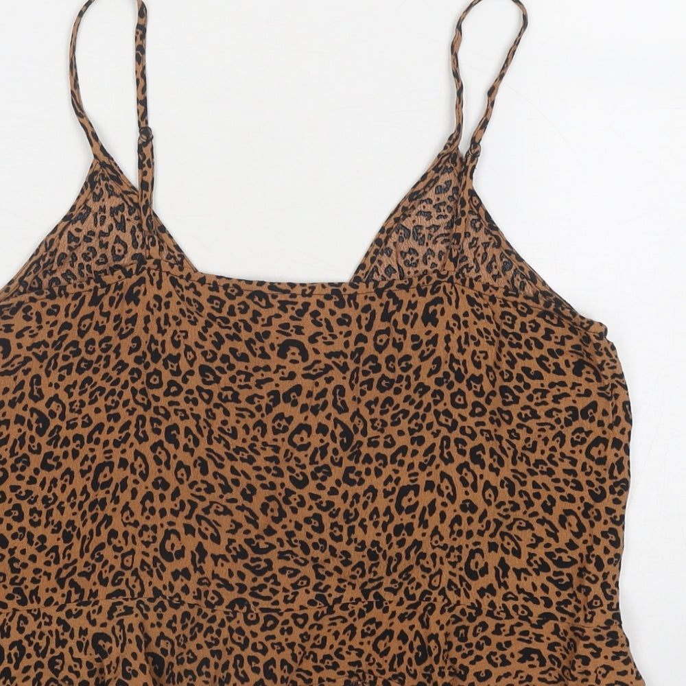 Womens UK Size 10 H&M Brown Basic Tank