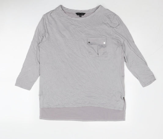 Womens UK Size 12 New Look Grey Basic Blouse