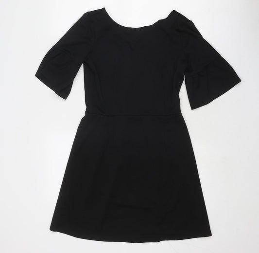 ASOS Womens Black Polyester Trapeze & Swing Size 10 Round Neck Zip